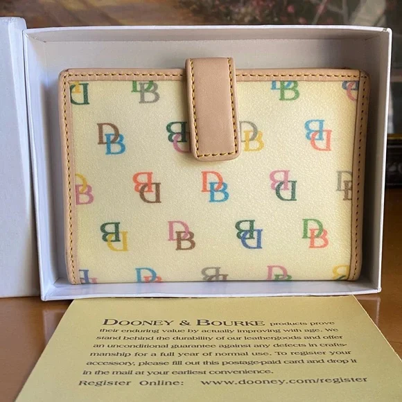 Dooney & Bourke Rare Rainbow Monogram Y2K It Girl Wallet - Picture 2 of 13